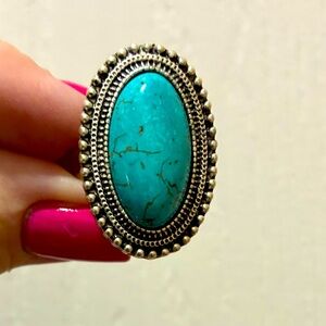Turquoise Adjustable Silver Ring